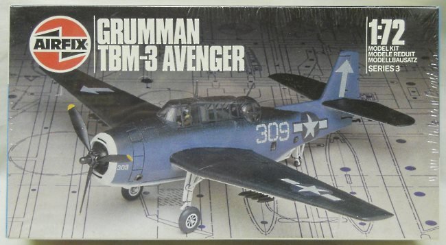 Airfix 1/72 Grumman TBM-3 Avenger -  CV36 USS Antietam / CV17 USS Bunker Hill, 903033 plastic model kit